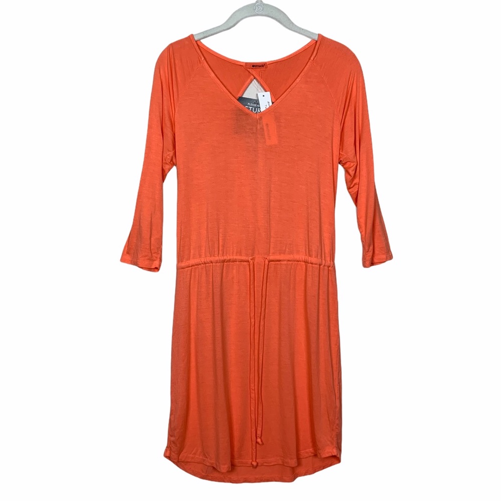 LA Made Tangerine Knit Blouson Dress XS